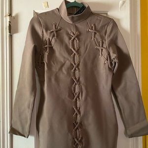 Fashion Nova Mocha Color Experienced Dress